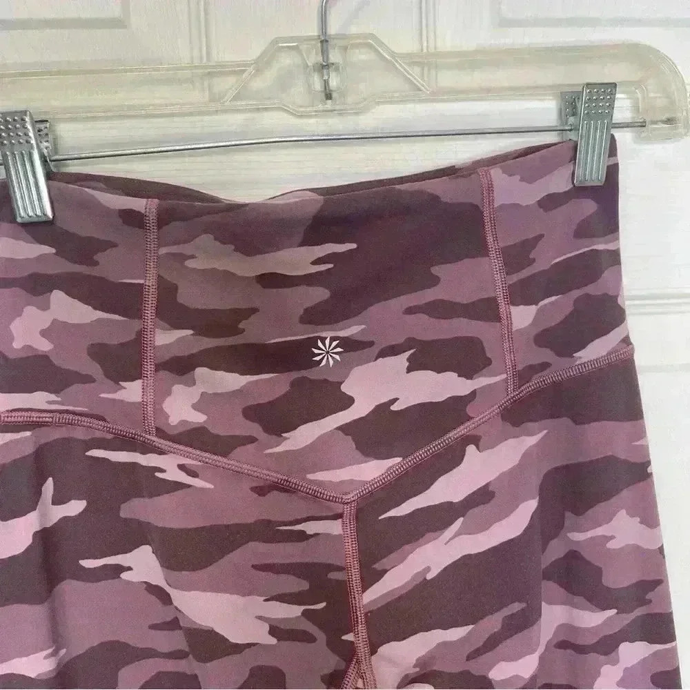 Athleta Elation 7/8 Tight Leggings Mauve Pink Camo High Rise Sz SP - Picture 5 of 8